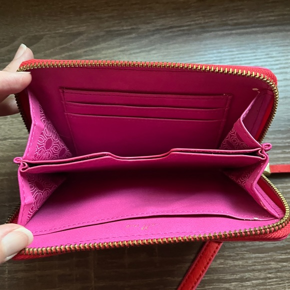 Stella & Dot Coral Red Wristlet Clutch Wallet - Picture 6 of 12